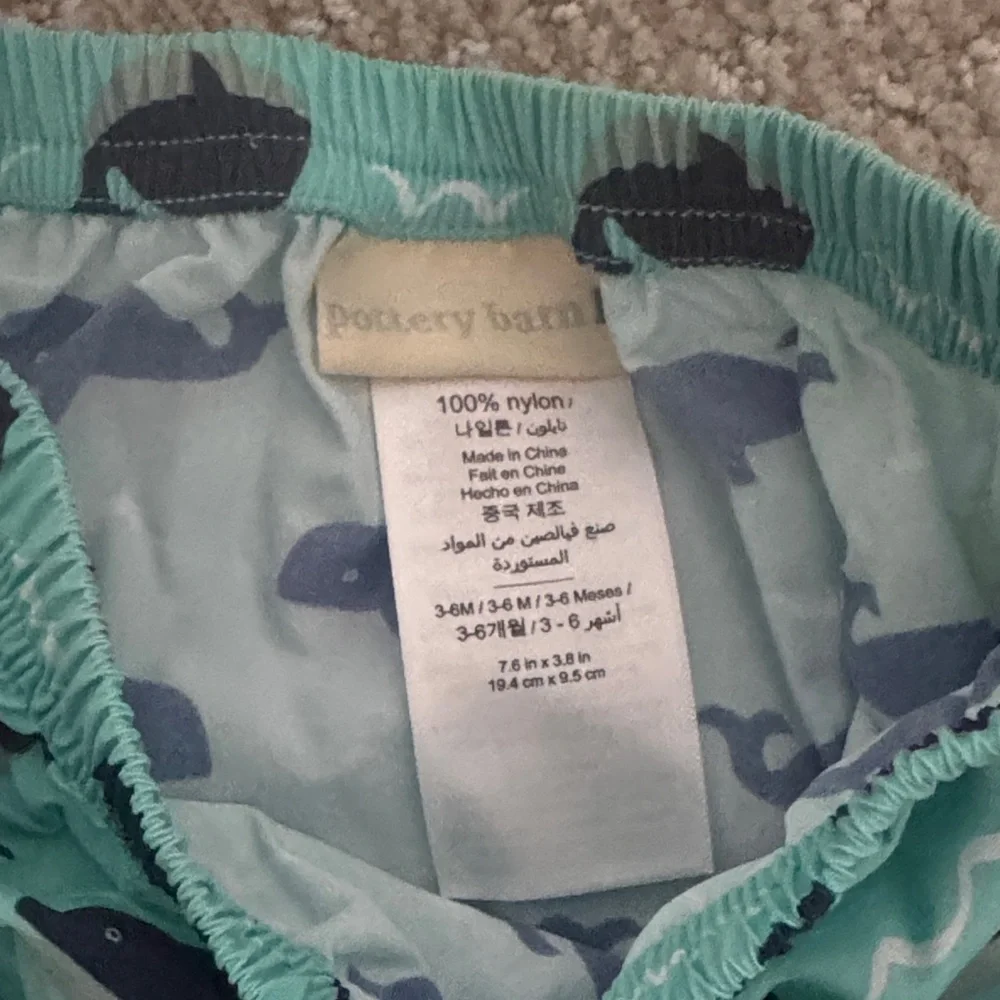 Whale Print Kids Swim Set - Blue